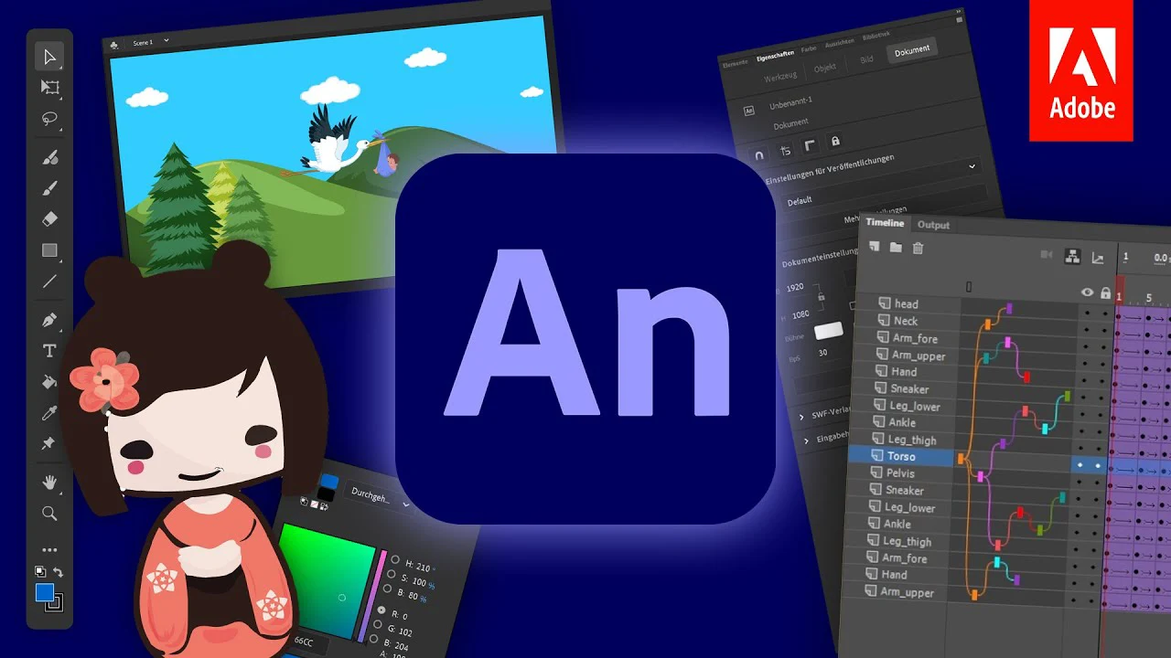Tải Adobe Animate – Làm Hoạt Hình HTML5, Banner & Video