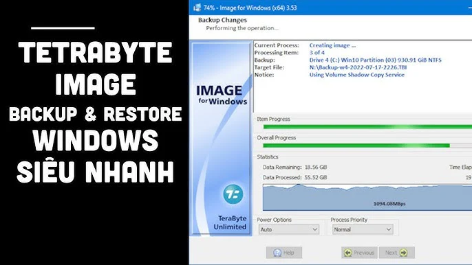 Tải TeraByte Image for Windows 3.64 – Sao lưu & Phục hồi hệ thống